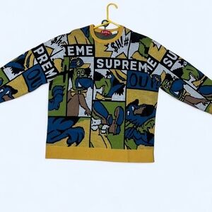 Supreme Colorblock Graphic Crewneck Sweater
